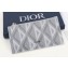 Dior Zipped Card Holder in Gray CD Diamond Canvas