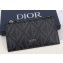 Dior Zipped Card Holder in Black CD Diamond Canvas