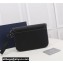 Dior Saddle A5 Pouch Bag in Black Grained Calfskin