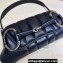 Gucci Horsebit Chain small shoulder bag 764339 Black quilted leather