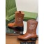 Gucci Heel 4cm Leather Boots with Double G and studs 750508 Brown 2023