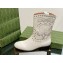 Gucci Heel 4cm Leather Boots with Double G and studs 750508 White 2023