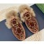 Gucci Wool Fur 2015 Re-Edition women's Princetown Slipper with Horsebit 397749 Jumbo GG Velvet Brown 01 2023