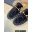Gucci Wool Fur 2015 Re-Edition women's Princetown Slipper with Horsebit 397749 Jumbo GG Velvet Black 01 2023