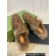 Gucci Wool Fur 2015 Re-Edition women's Princetown Slipper with Horsebit 397749 Jumbo GG Velvet Brown 02 2023