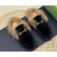 Gucci Wool Fur 2015 Re-Edition women's Princetown Slipper with Horsebit 397749 Velvet Black 2023