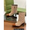 Gucci Heel 6.5cm Ankle Boots GG Canvas Beige 2023
