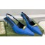 Gucci Heel 5.5cm Leather Pumps with Tiger head 764198 crocodile print Blue 2023