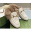 Gucci Wool Fur 2015 Re-Edition women's Princetown Slipper with Horsebit 397749 Leather GG White 2023