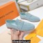 Louis Vuitton Suede calf leather LV Capri Loafers Light Blue 2023