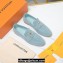 Louis Vuitton Suede calf leather LV Capri Loafers Light Blue 2023