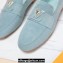 Louis Vuitton Suede calf leather LV Capri Loafers Light Blue 2023