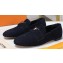 Louis Vuitton Suede calf leather LV Capri Loafers Dark Blue 2023