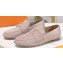 Louis Vuitton Suede calf leather LV Capri Loafers Beige 2023