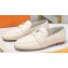 Louis Vuitton Grained calf leather LV Capri Loafers White 2023