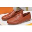 Louis Vuitton Grained calf leather LV Capri Loafers Caramel 2023