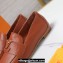 Louis Vuitton Grained calf leather LV Capri Loafers Caramel 2023