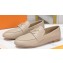 Louis Vuitton Grained calf leather LV Capri Loafers Beige 2023