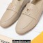 Louis Vuitton Grained calf leather LV Capri Loafers Beige 2023