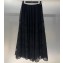 Dior Flared Mid-Length Skirt in Black Technical Cotton Lace with D-Lace Butterfly Motif 2023