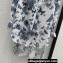 Dior Flared Mid-Length Shirt in White and Pastel Midnight Blue Cotton Voile with Toile de Jouy Mexico Motif 2023