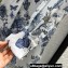Dior Flared Mid-Length Shirt in White and Pastel Midnight Blue Cotton Voile with Toile de Jouy Mexico Motif 2023