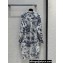 Dior Flared Mid-Length Shirt in White and Pastel Midnight Blue Cotton Voile with Toile de Jouy Mexico Motif 2023