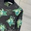 Dior Sweater in Green Multicolor Technical Cashmere, Mohair and Wool Knit with Dior Roses Motif 2023