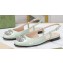 Gucci Women's slingback ballerina with crystals Double G 762765 in patent leather Pale Green 2023