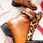 Christian Louboutin Ecritoir Leather Low boots CL30 Horsehair Leopard Brown 2023