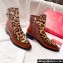 Christian Louboutin Ecritoir Leather Low boots CL30 Horsehair Leopard Brown 2023
