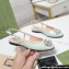 Gucci Women's slingback ballerina with crystals Double G 762765 in patent leather Pale Green 2023