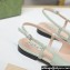 Gucci Women's slingback ballerina with crystals Double G 762765 in patent leather Pale Green 2023