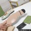 Gucci Women's slingback ballerina with crystals Double G 762765 in patent leather Pale Green 2023