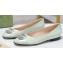 Gucci Women's ballerina with crystals Double G in patent leather Pale Green 2023
