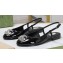 Gucci Women's slingback ballerina with crystals Double G 762765 in patent leather Black 2023
