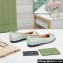 Gucci Women's ballerina with crystals Double G in patent leather Pale Green 2023