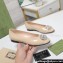 Gucci Women's ballerina with crystals Double G in patent leather Beige 2023