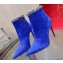 Christian Louboutin 10cm Low boots leather CL08 Chain Suede Blue 2023