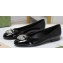 Gucci Women's ballerina with crystals Double G in patent leather Black 2023