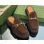 Gucci Women's Horsebit loafer slipper in Suede Coffee 2023