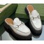 Gucci Women's Horsebit loafer slipper in Leather White 2023