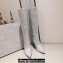 Jimmy Choo Heel 8.5cm Knee-High Boots with Crystals in Suede Silver 2023