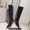 Jimmy Choo Heel 8.5cm Knee-High Boots with Crystals in Suede Black 2023