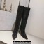 Jimmy Choo Heel 8.5cm Knee-High Boots with Crystals in Suede Black 2023