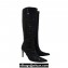Jimmy Choo Heel 8.5cm Knee-High Boots with Crystals in Suede Black 2023
