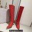 Jimmy Choo Heel 8.5cm Knee-High Boots with Crystals in Suede Red 2023