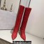 Jimmy Choo Heel 8.5cm Knee-High Boots with Crystals in Suede Red 2023