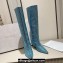 Jimmy Choo Blake Wedge Knee-High Boots with Honeybomb Crystals in Suede Malibu Mix 2023