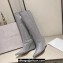 Jimmy Choo Blake Wedge Knee-High Boots with Honeybomb Crystals in Suede Silver 2023